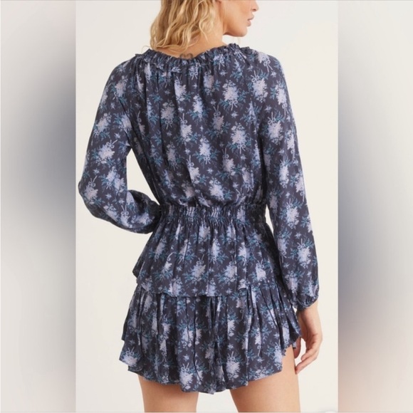 LOVESHACKFANCY Popover Floral Print Mini Blouson Dress Size L - Picture 3 of 9